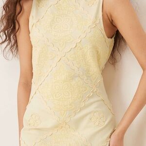 Cute Yellow Sleeveless Mini Dress
